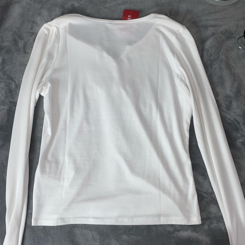 Guess long sleeve white tee